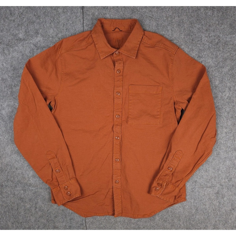 Topo Designs Shirt Mens M Brown Heavyweight Cotton Canvas Outdoor Button Up